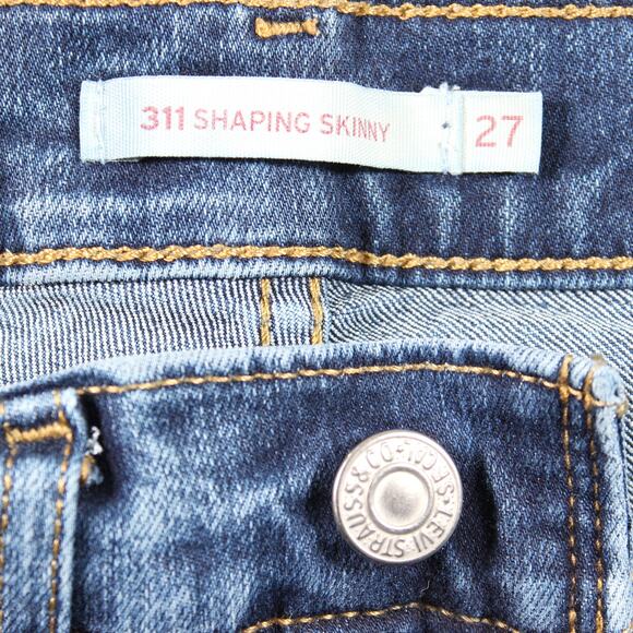 Levi’s Jeans Womens W27 L30 Blue 311 Shaping Skinny Stretch - Picture 5 of 12
